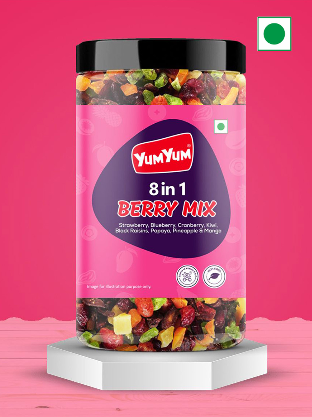 YUM YUM 8 In 1 Dried Berry & Fruits Jar - 400g