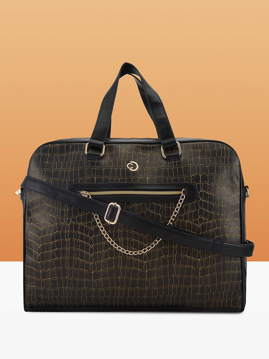 Caprese Mist Women Black Large 16 inch Laptop Bag