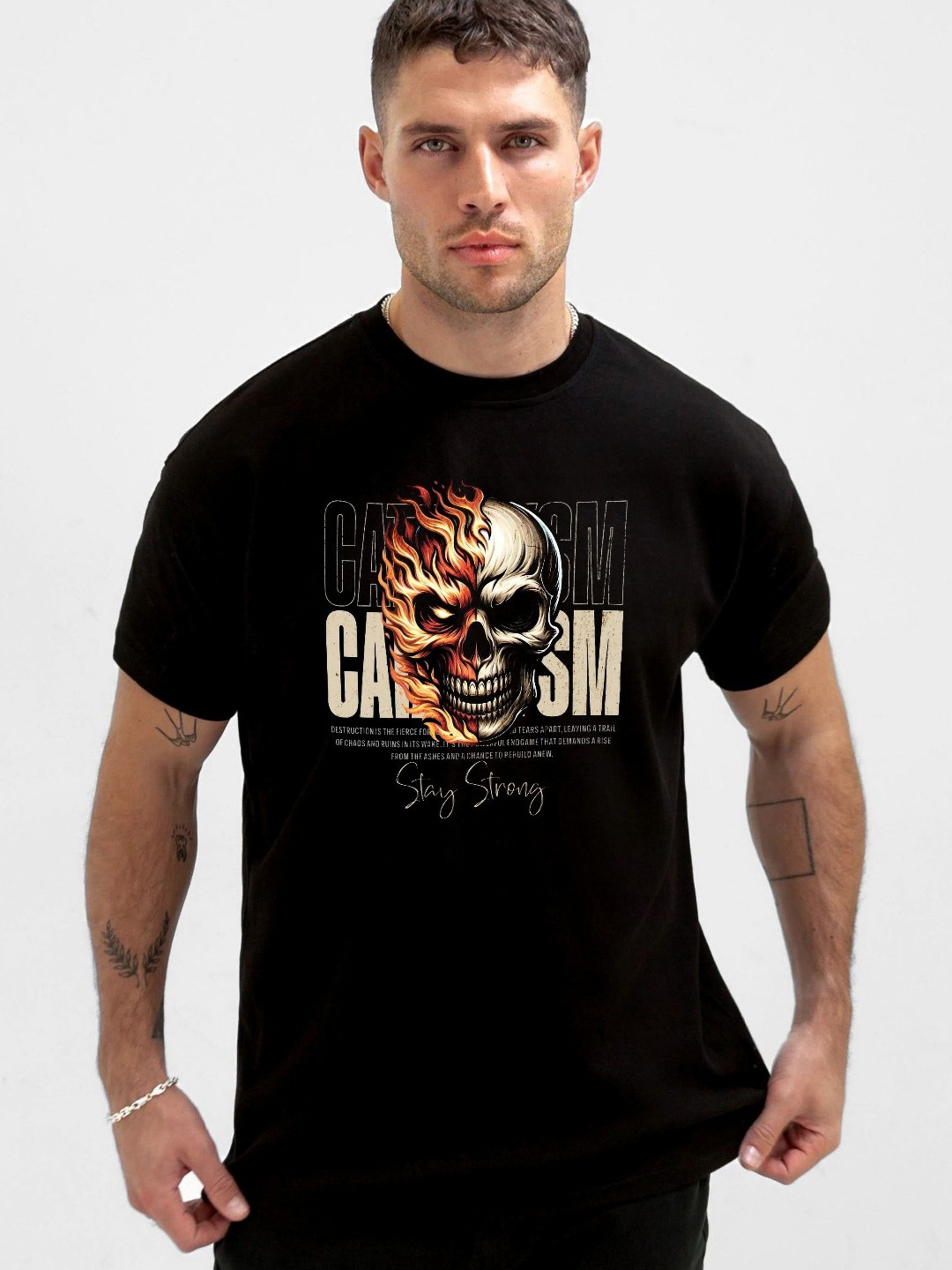 JUARI BE A GENTLEMAN Men Bio Finish Graphic Printed Round Neck Cotton T-shirt