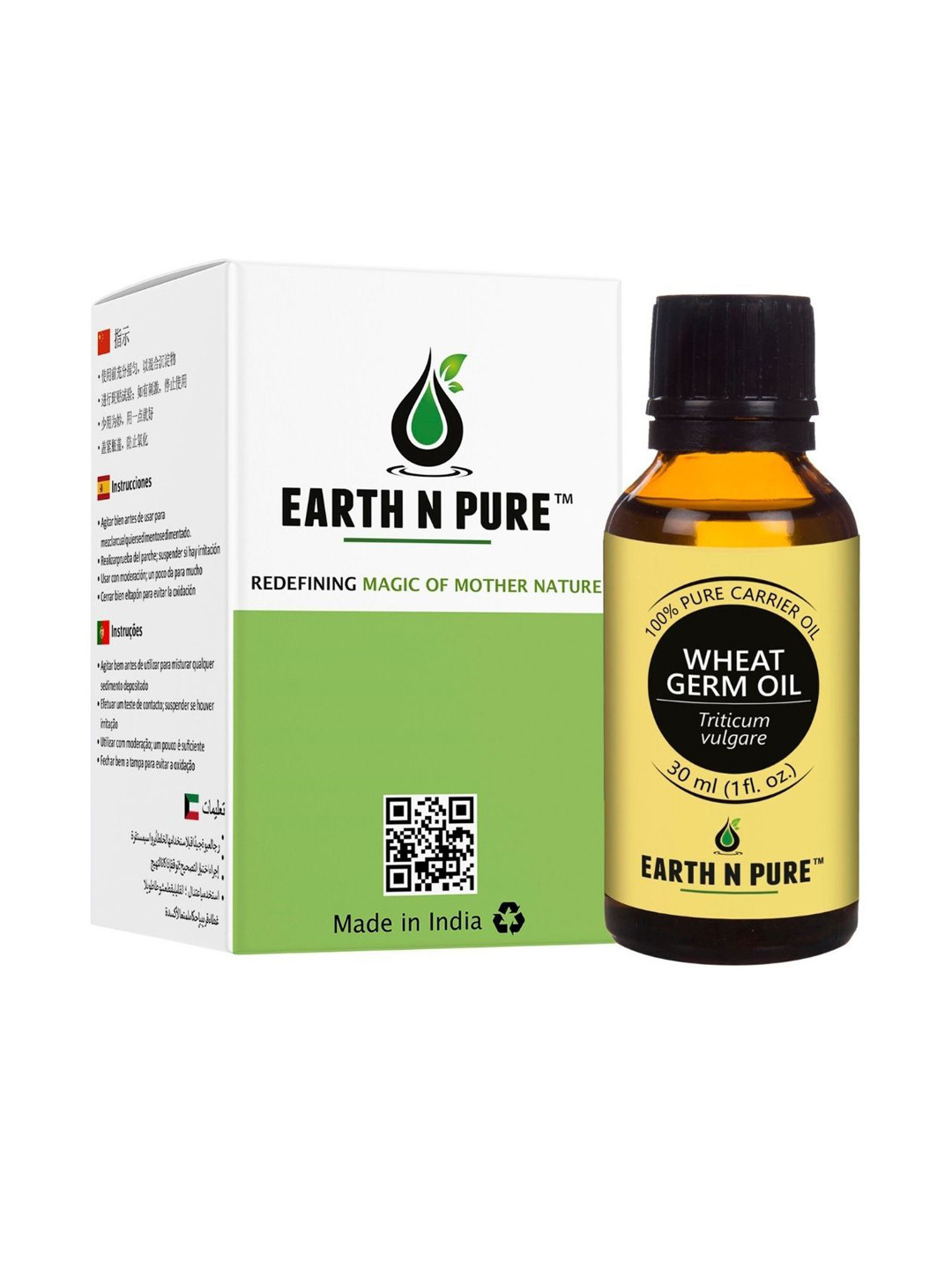 EARTH N PURE Wheat Germ Oil Natural & Therapeutic Grade - 30 ml