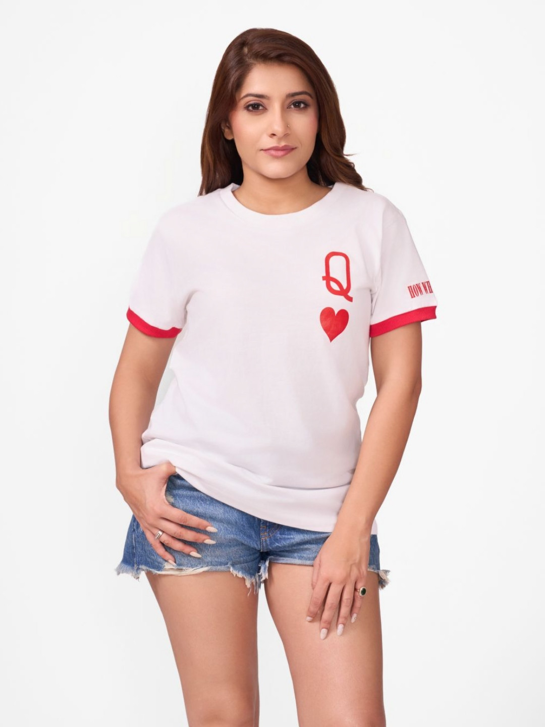 How When Wear Women Graphic Printed Round Neck Cotton T-shirt