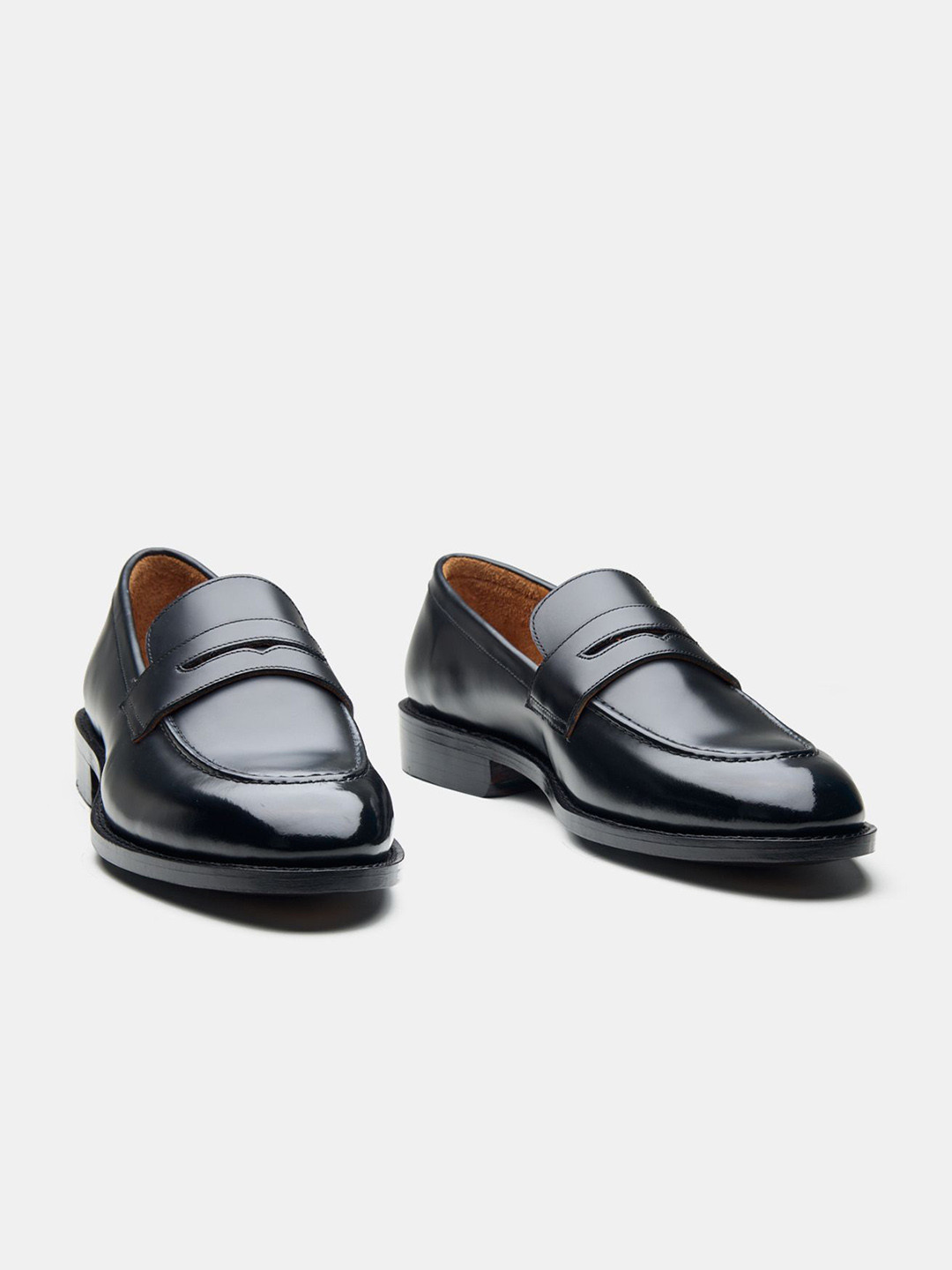 KOZASKO Men Goodyear Welted Classic Black Penny Loafer