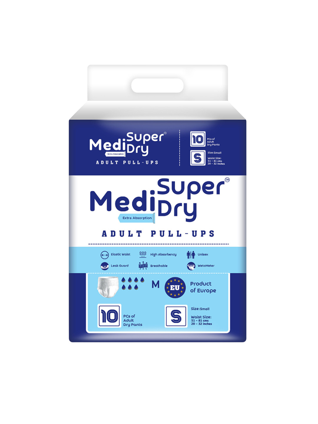 MEDISUPERDRY Adult Pull Ups Rash Free Diapers - S - 10 Pcs