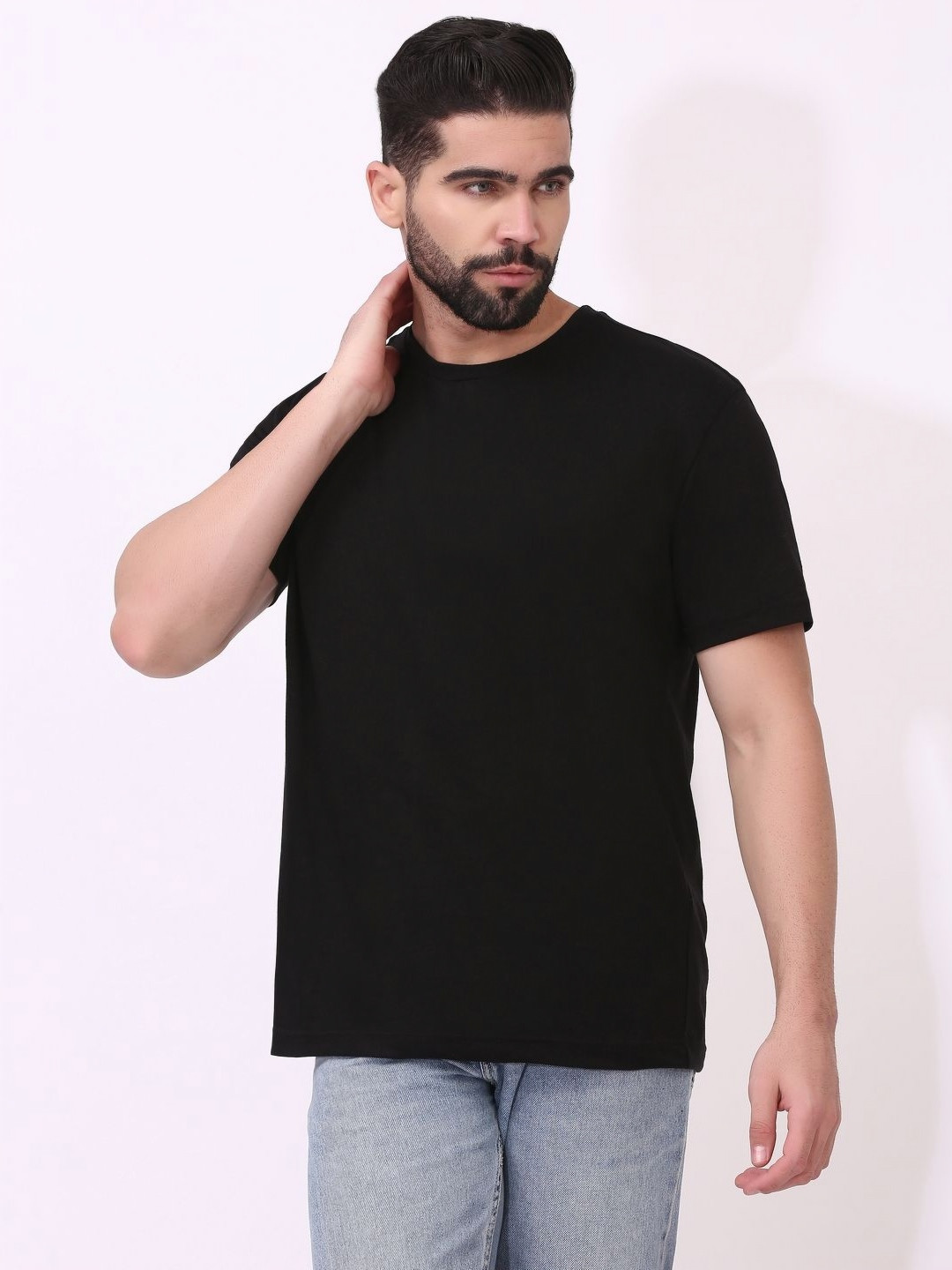 Ghumakkad Men Round Neck Drop-Shoulder Sleeves Regular Fit Pure Cotton T-shirt