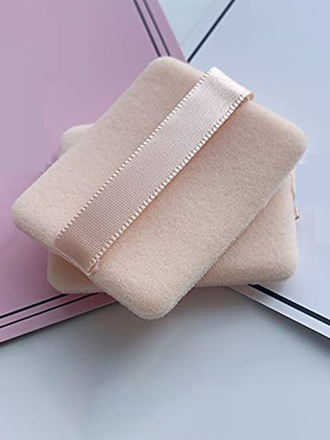 Beautiflame Set Of 3 Round Puff With Square Makeup Puff