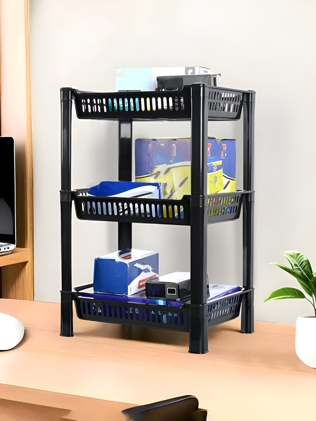 Aura Black storage rack Multi-Utility Organisers