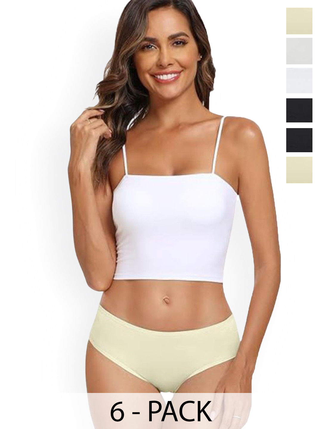 Diving Deep Women Pack Of 6 Combed Cotton Plus Size Hipster Briefs