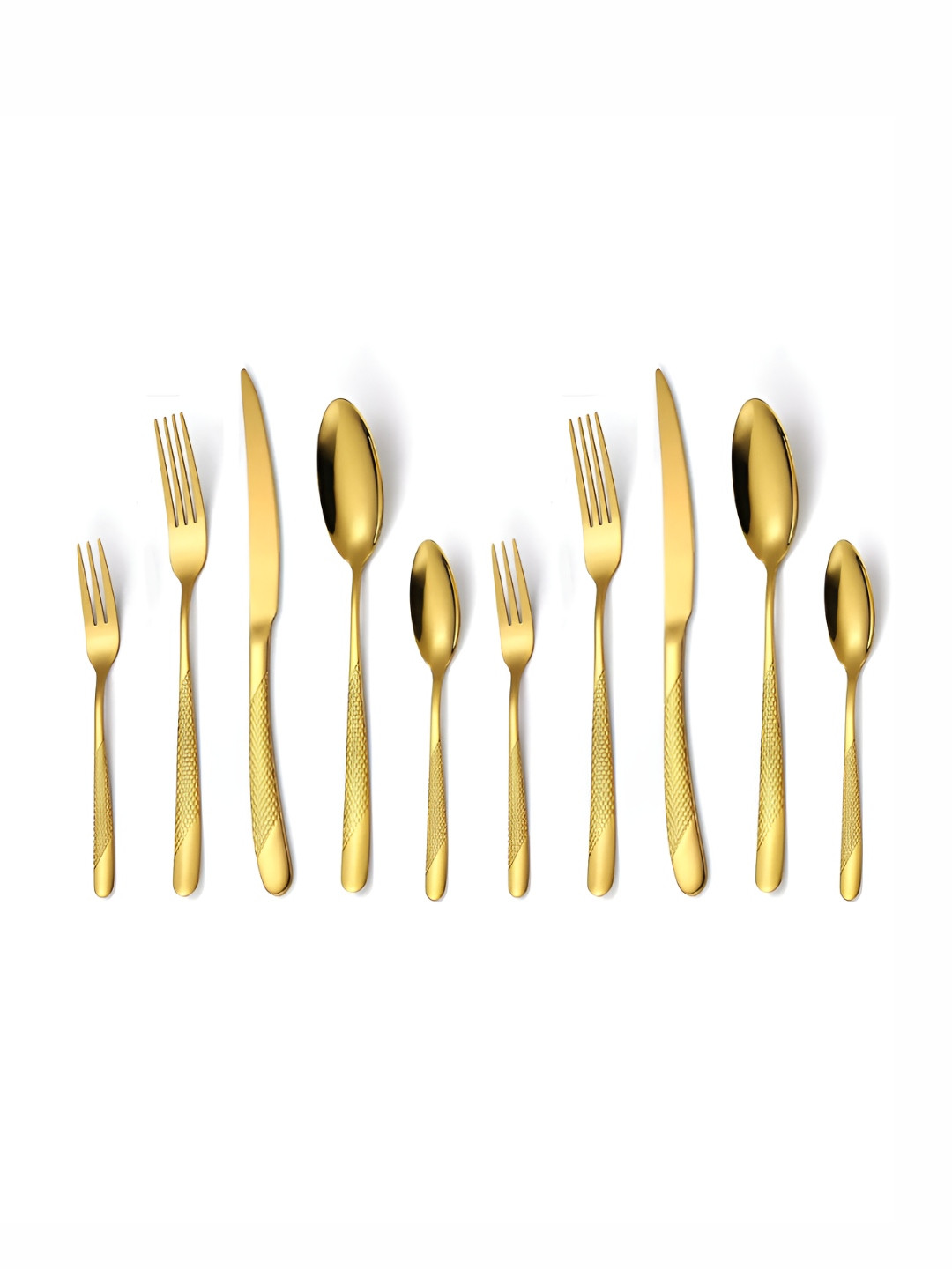YELONA 10 Piece Sterling Silver Stainless Steel Cutlery Set
