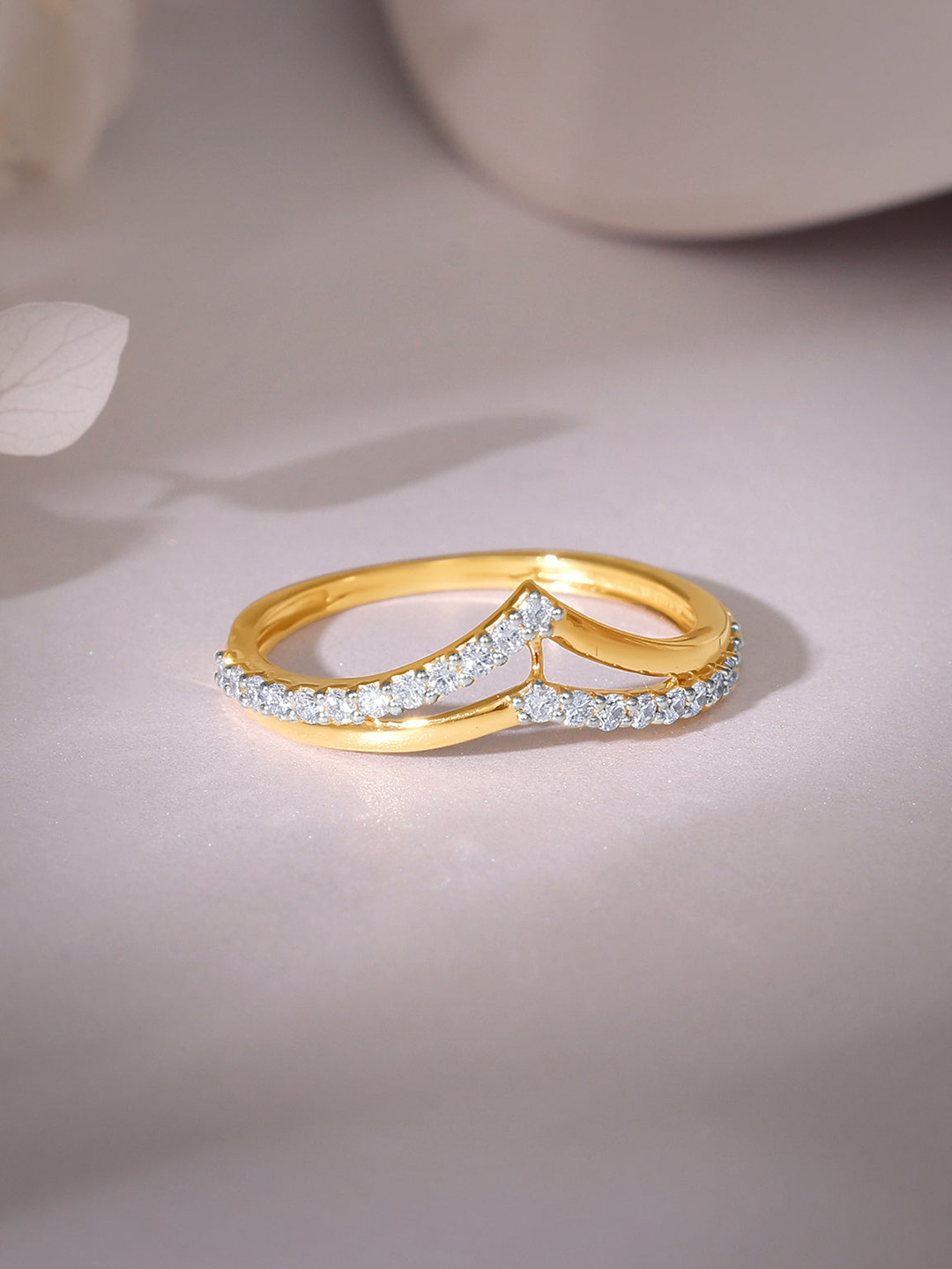 GIVA Gold Vividia Diamond Ring-1.38 gms