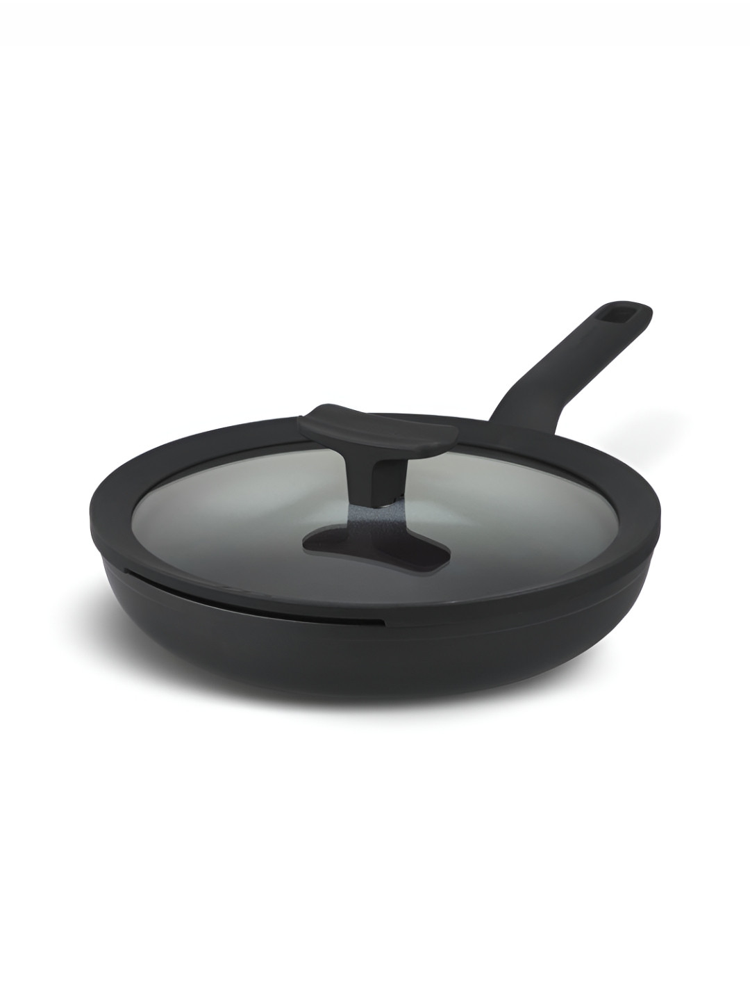 BergHOFF Black Induction & Dishwasher Safe Non-Stick Aluminum Fry Pan & Glass Lid