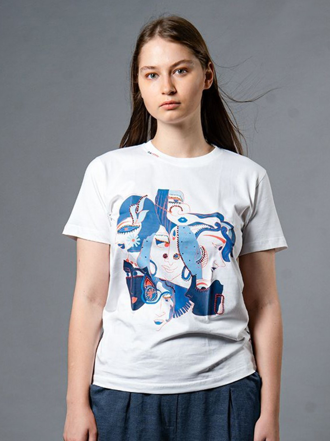 WildMoss Women Sublimation Graphic Printed Round Neck Cotton T-shirt