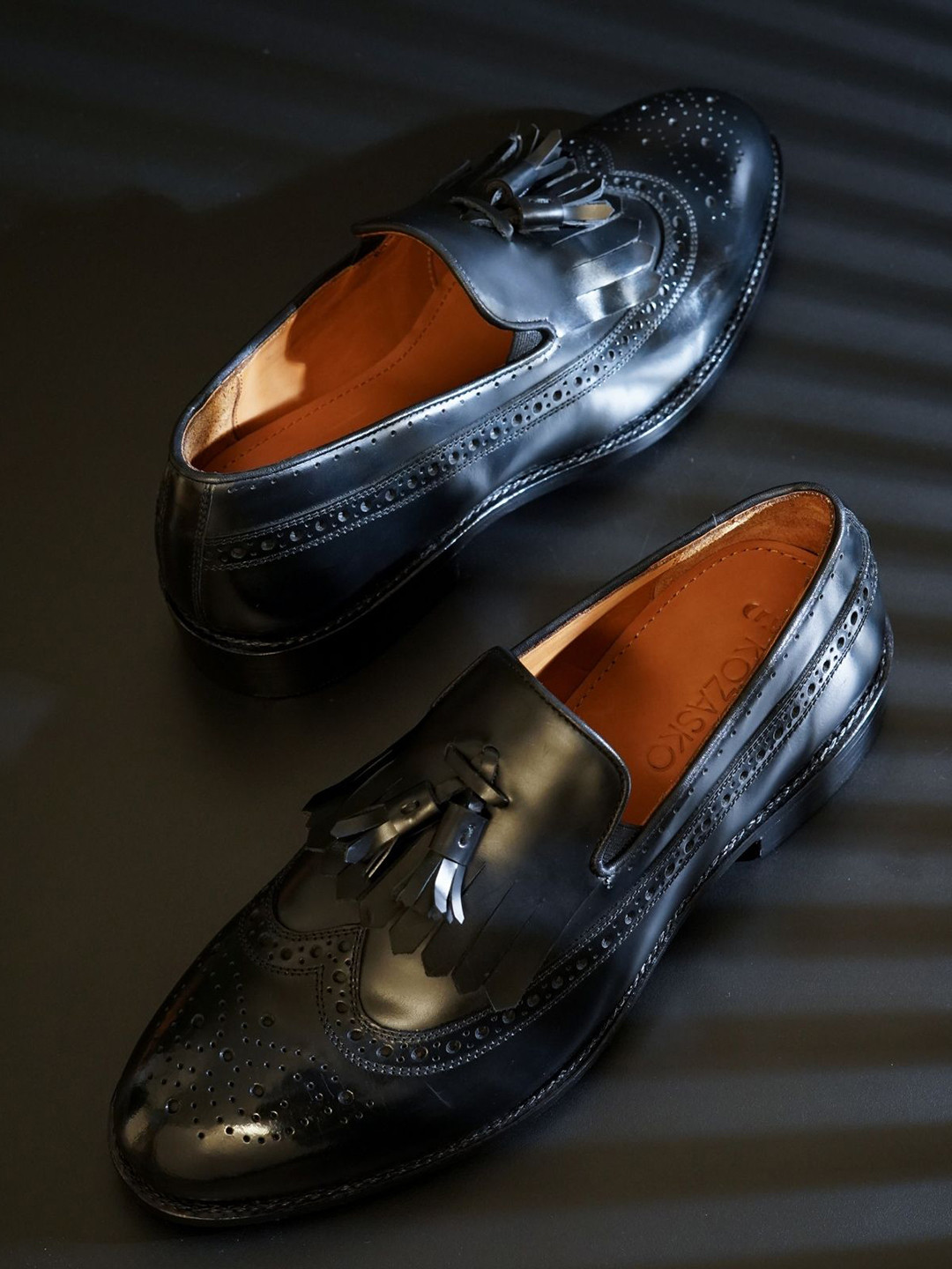 KOZASKO Men Handwelted Michigan Full Grain Brogue Tassel Loafer