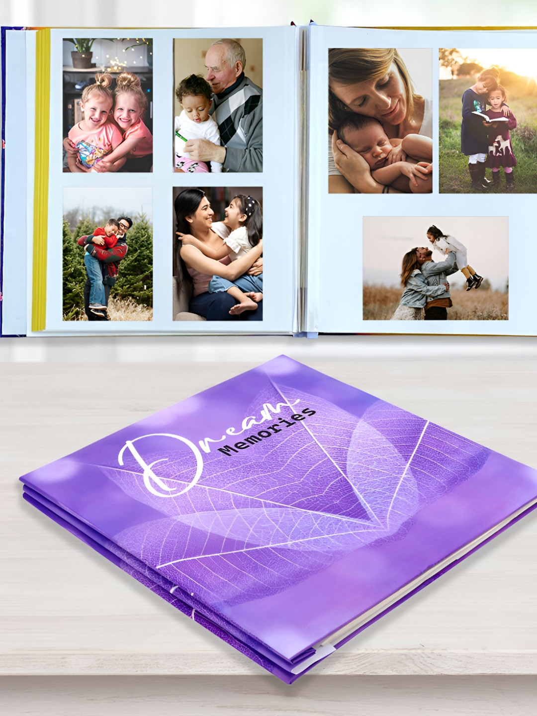 SEHAZ ARTWORKS Purple & White Printed Auto Stick 10 Sheets Photo Album