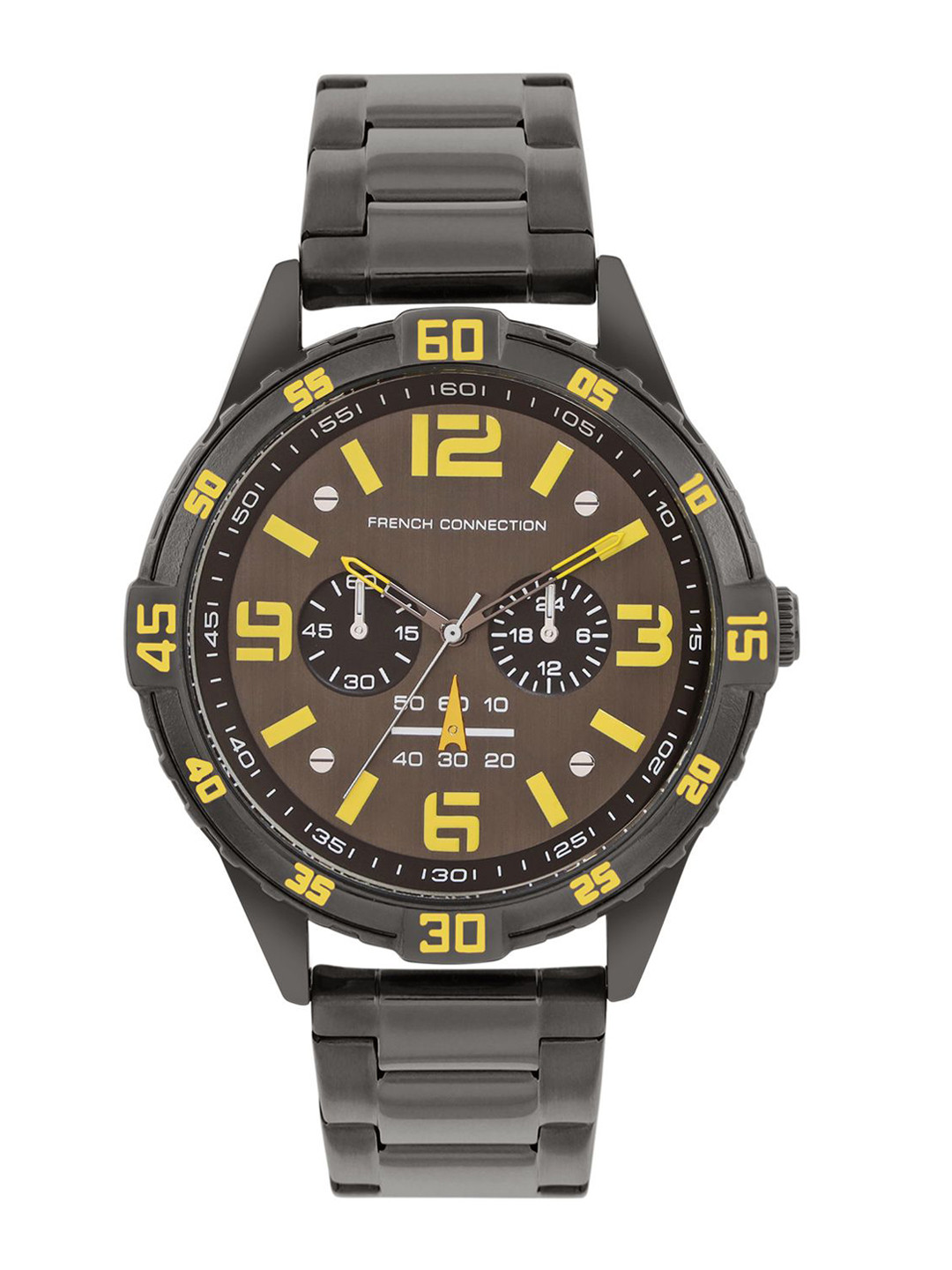 French Connection Men Dial & Stainless Steel Bracelet Style Straps Analogue Watch FCC04GNM