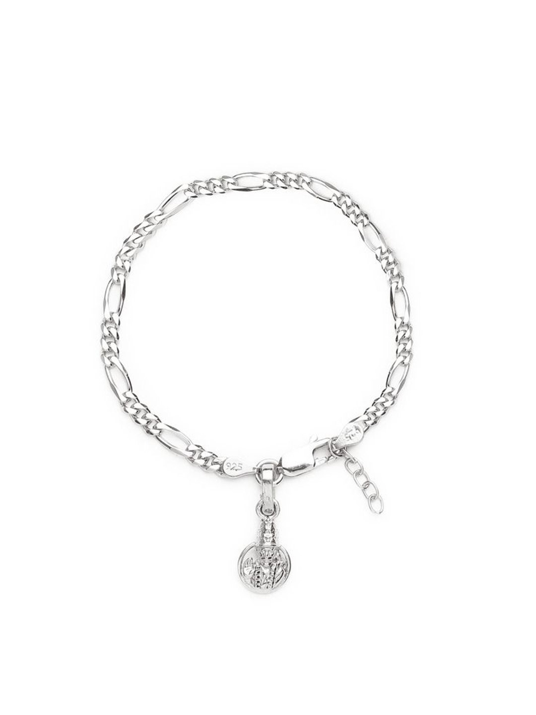 Metronaut 925 Sterling Silver Link Bracelet With God Sai Baba Pendant
