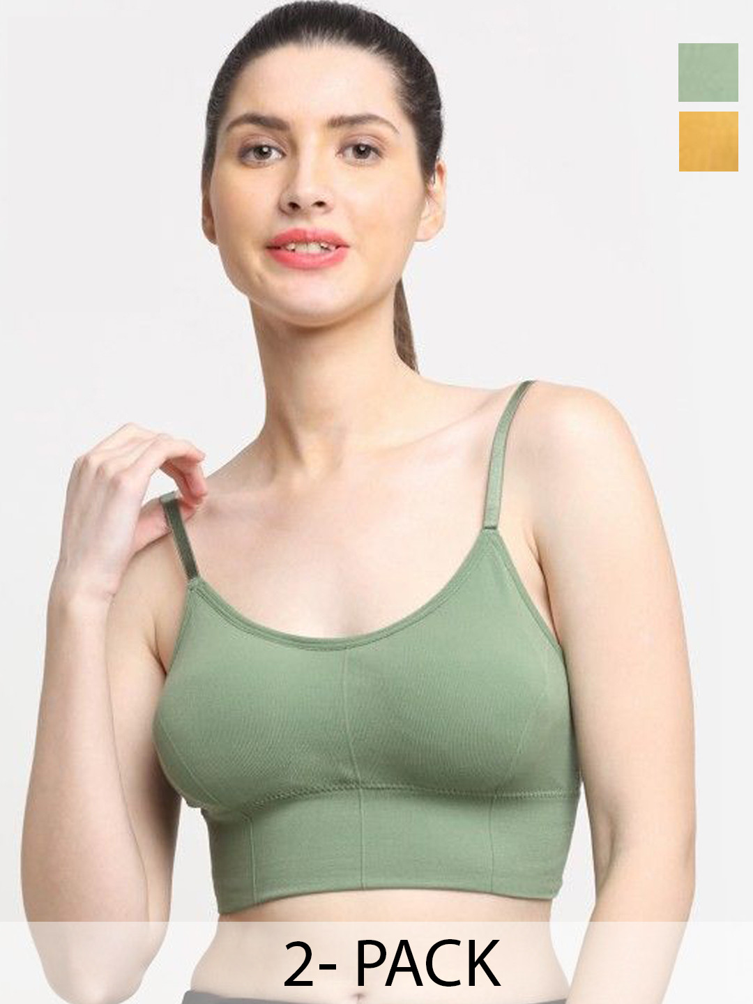 Taslar  Pack Of 2 Full Coverage Removable Padding All Day Comfort T-shirt Bra