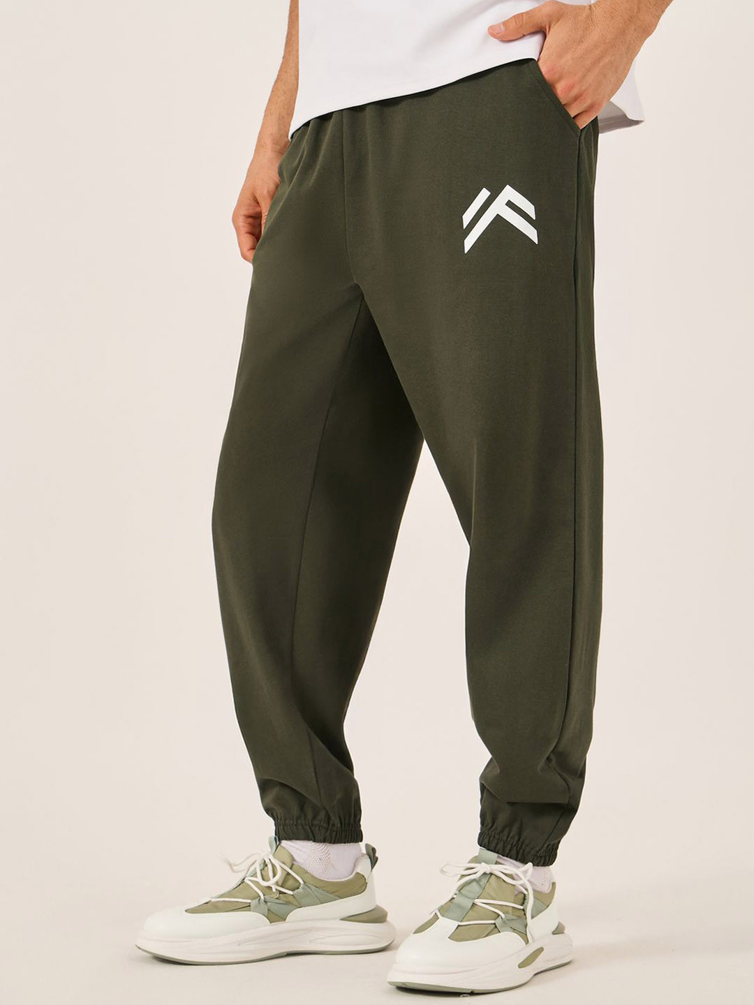 Styli Oversized Fit Jogger With Minimal Print In Cotton Terry