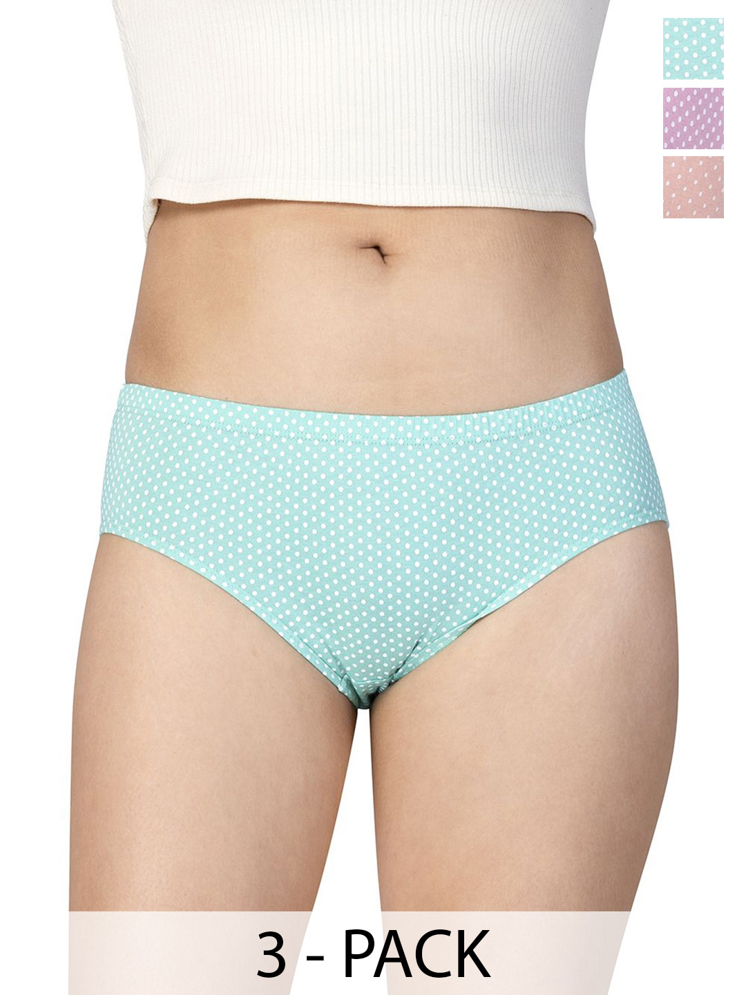 CHIC Women Pack Of 3 Pure Cotton Basic Briefs Magic med 3504-4XL