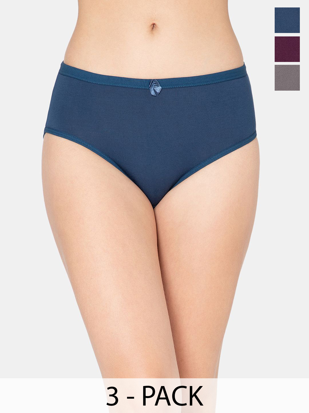 DressBerry Pack Of 3 Cotton Mid-Rise Hipster Briefs A-INCARES-1