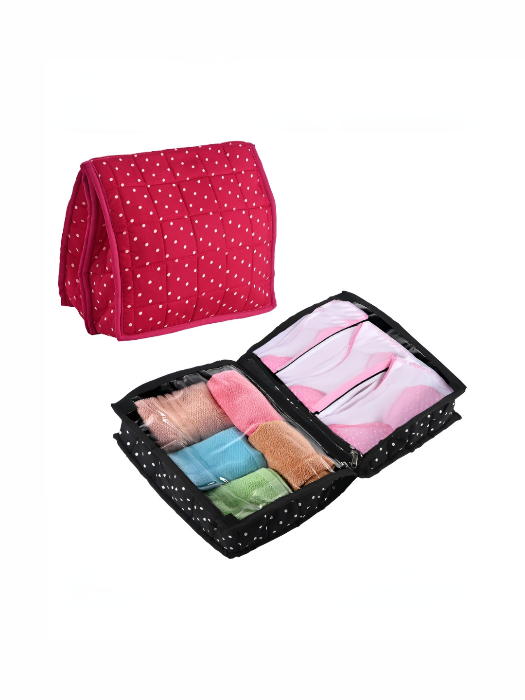 Aura Undergarments Organizer Black 2 Piece Regular Drawer Organisers