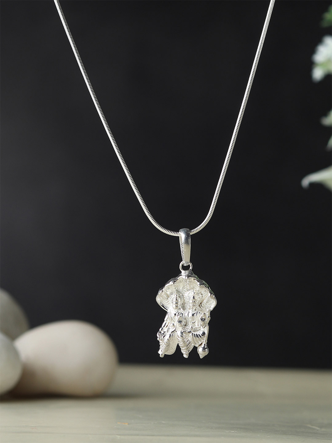 Metronaut 92.5 Sterling Silver Contemporary Shaped God Vishnu Laxmi Pendant