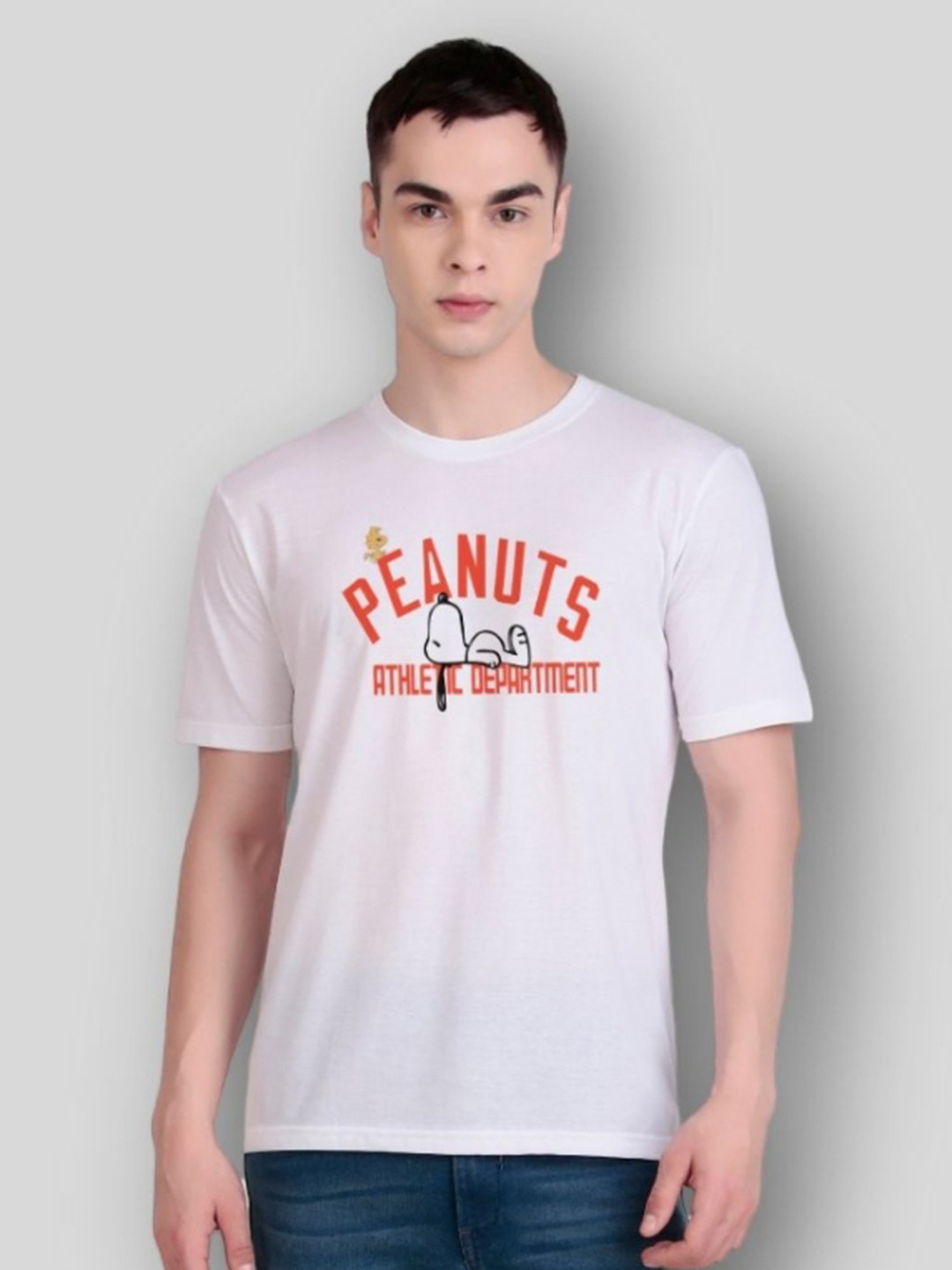 FLYIND VOGUE OUTFIT Men Peanuts Bio Finish Typography Printed Round Neck T-shirt