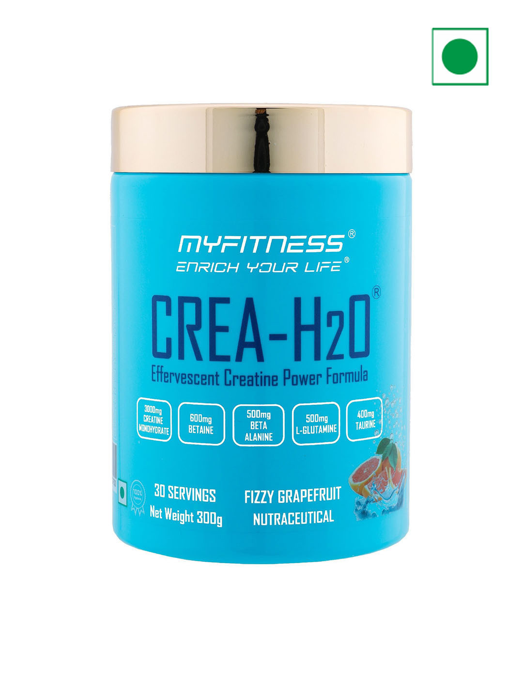 Myfitness Crea H2O - Creatine Monohydrate Powder Fizzy Grapefruit 300g - 30 Servings