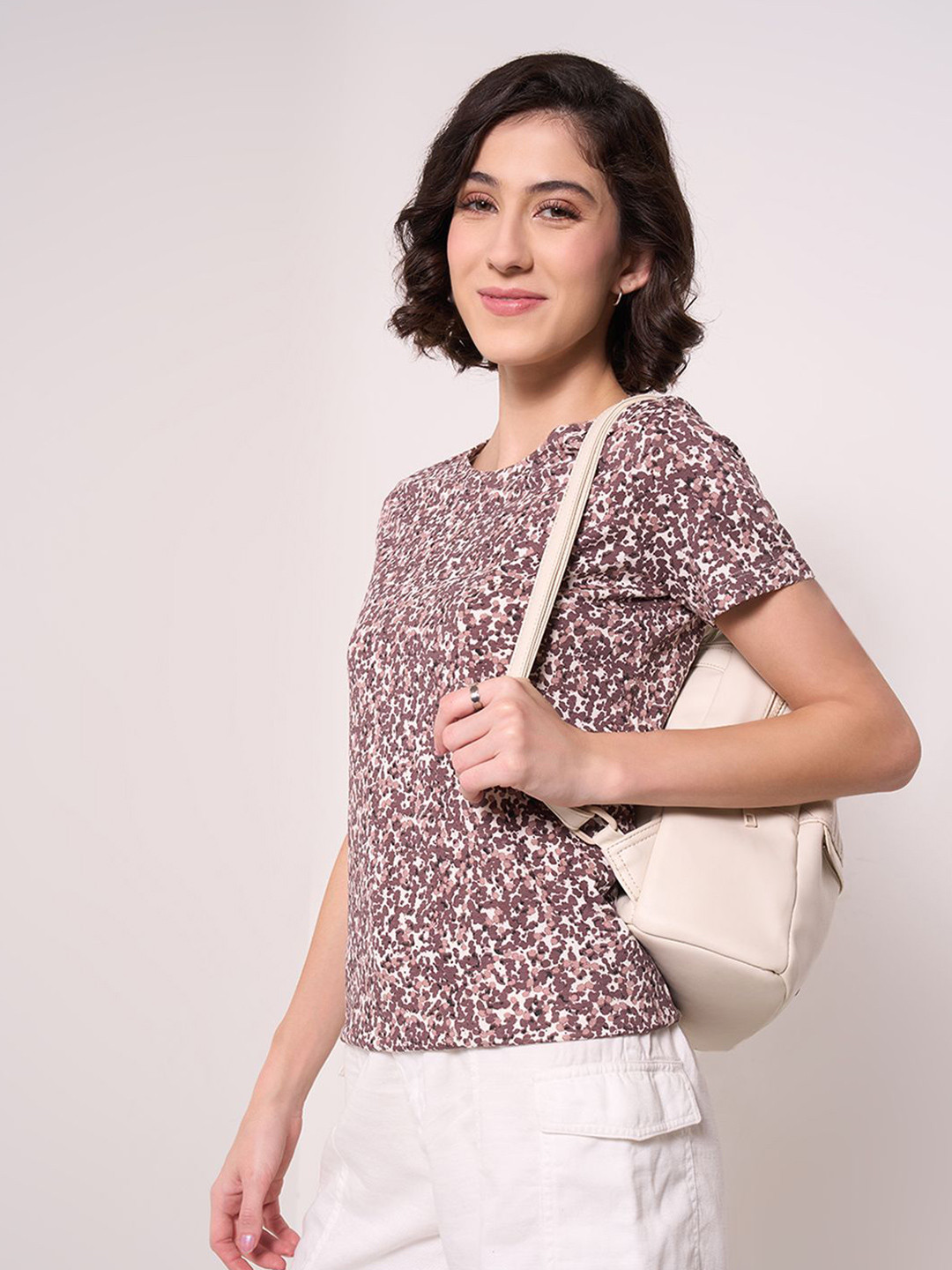 Honey by Pantaloons Women Animal Print Cotton Top