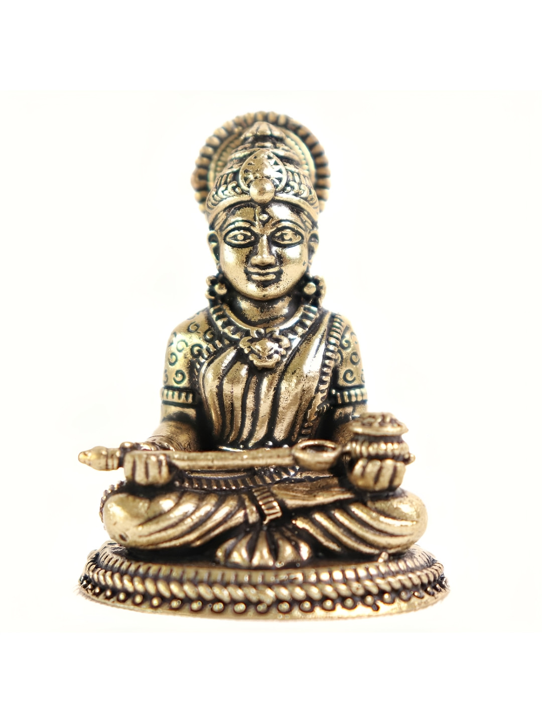 The Spiritual Living Annapurna Murti Gold Brass Metallic Prayer Room Small Showpiece -