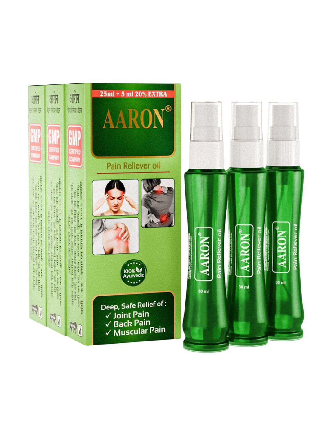 AARON Pack of 3 Pain Reliever Oil 30ml
