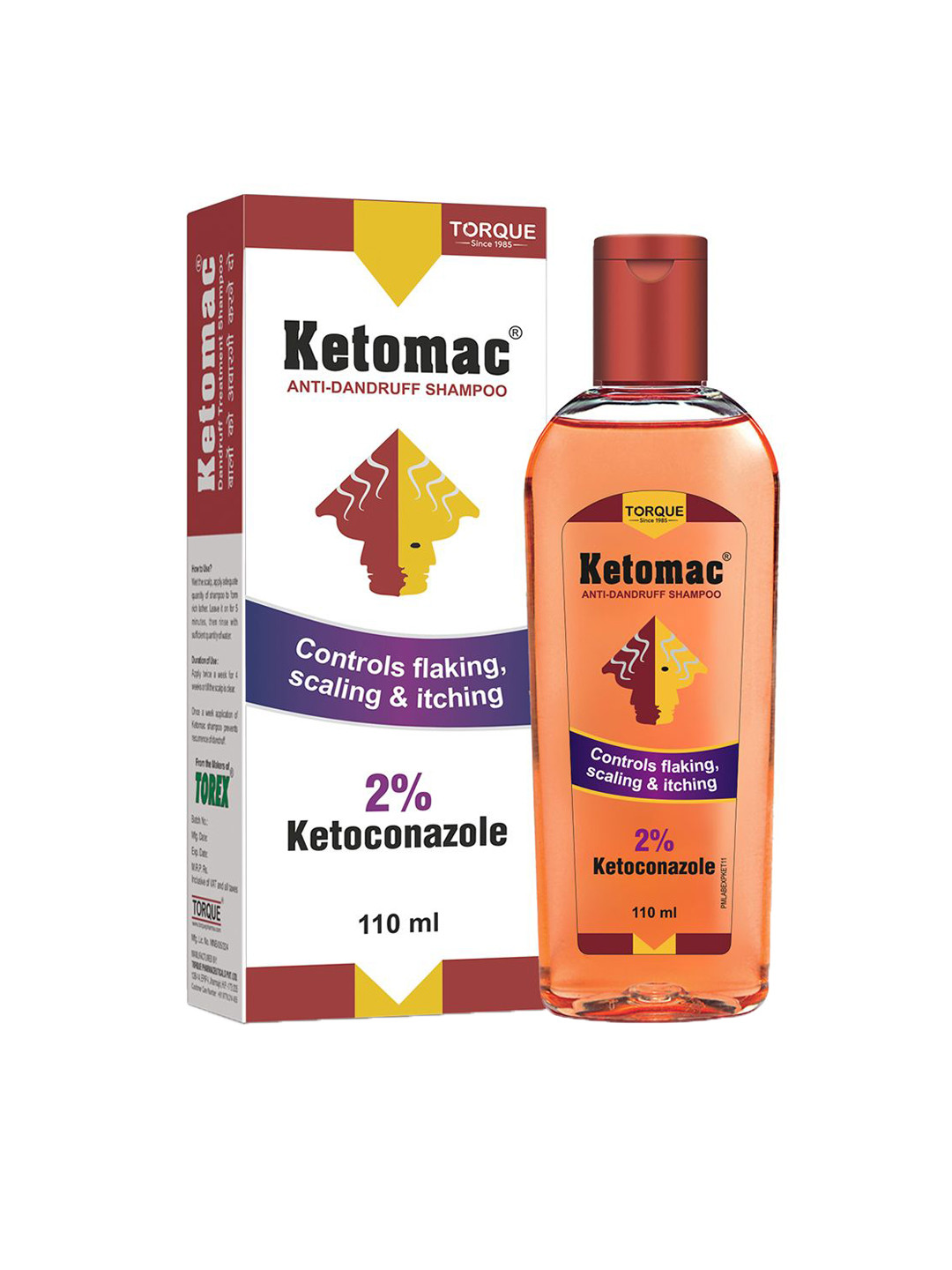 Torque Set Of 2 Ketomac Dandruff Treatment Shampoo- 110 ml Each
