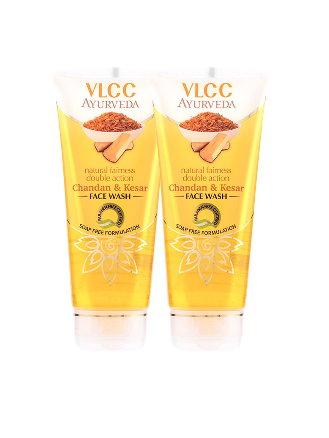 VLCC Set Of 2 Ayurveda Natural Fairness Chandan & Kesar Face Wash - 100 ml Each