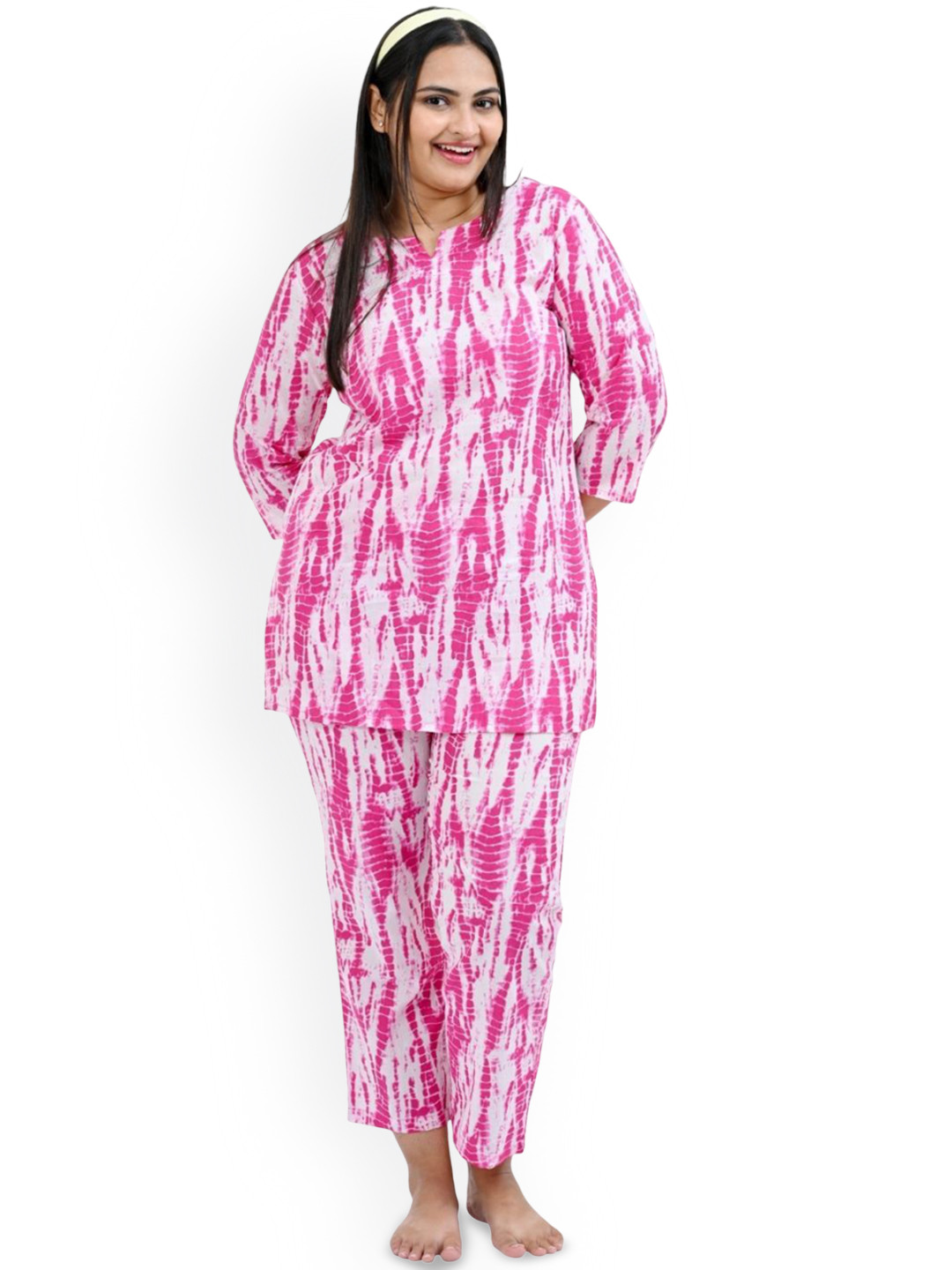 30 Looks Women Tie and Dye Printed Kurti & Pyjama Night suits