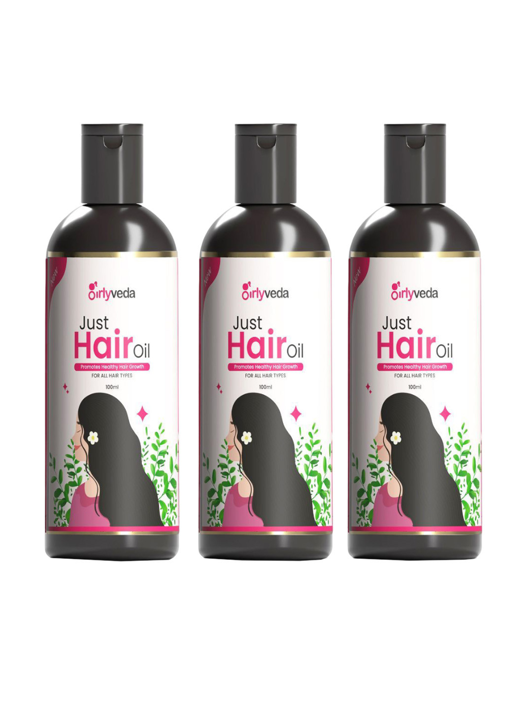 Girlyveda Set Of 3 Just Ayurvedic Hair Oil- 100 ml Each