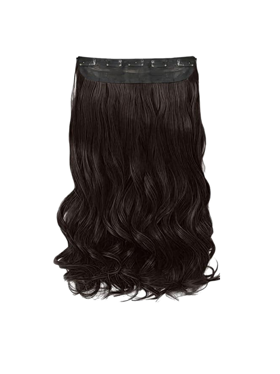 D-DIVINE Clip In Wavy Scalp Topper Hair Extension- Brown- 22 Inches