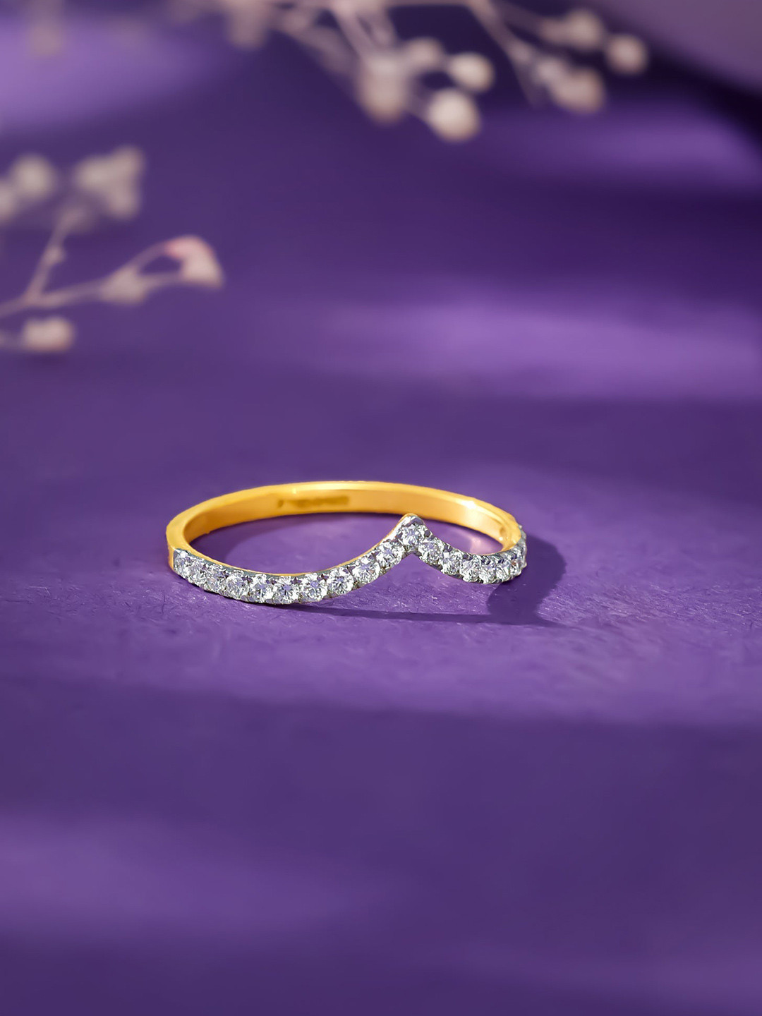 GIVA 14 Kt Gold Virtuous Vanki 2.35ctDiamond Ring0.25gm-0.9 gms