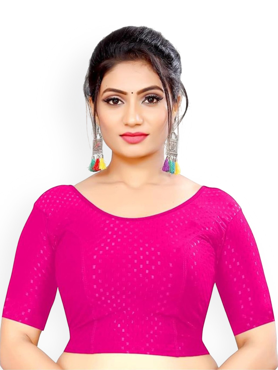 SS Sanket Synthetics Round Neck Saree Blouse