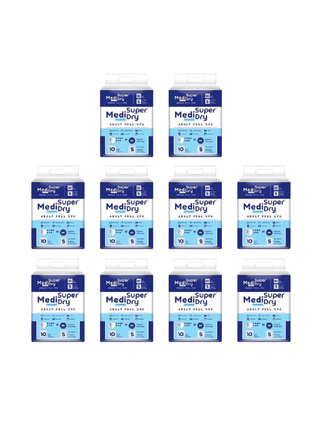 MEDISUPERDRY Set Of 10 Adult Pull Ups Diapers - S - 10Pcs Each