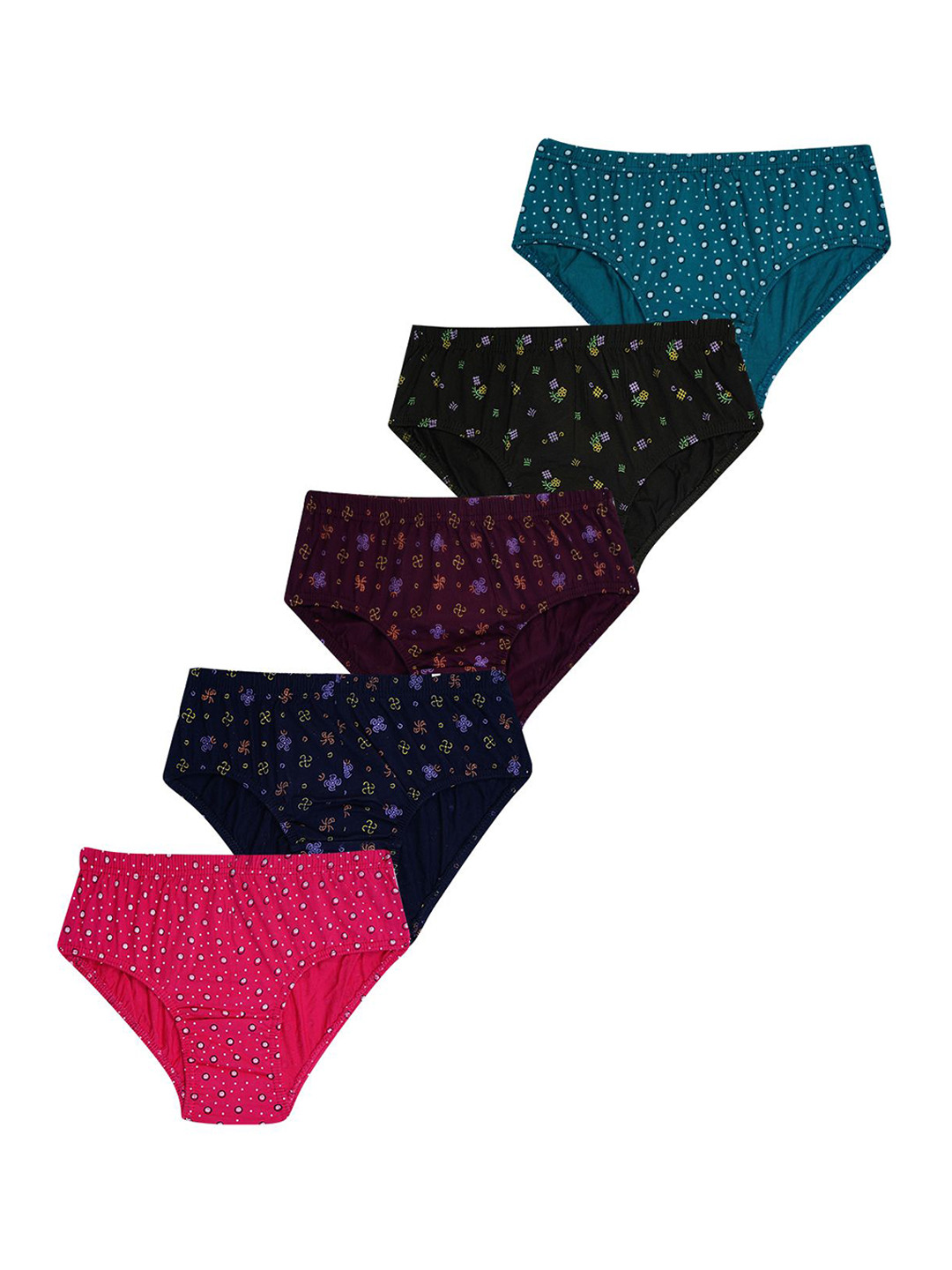 YELLOWDELIGHT 5-Pcs Girls Printed Cotton Briefs YD 76300 Ramvi (g) prnt panties 13-14y-5p