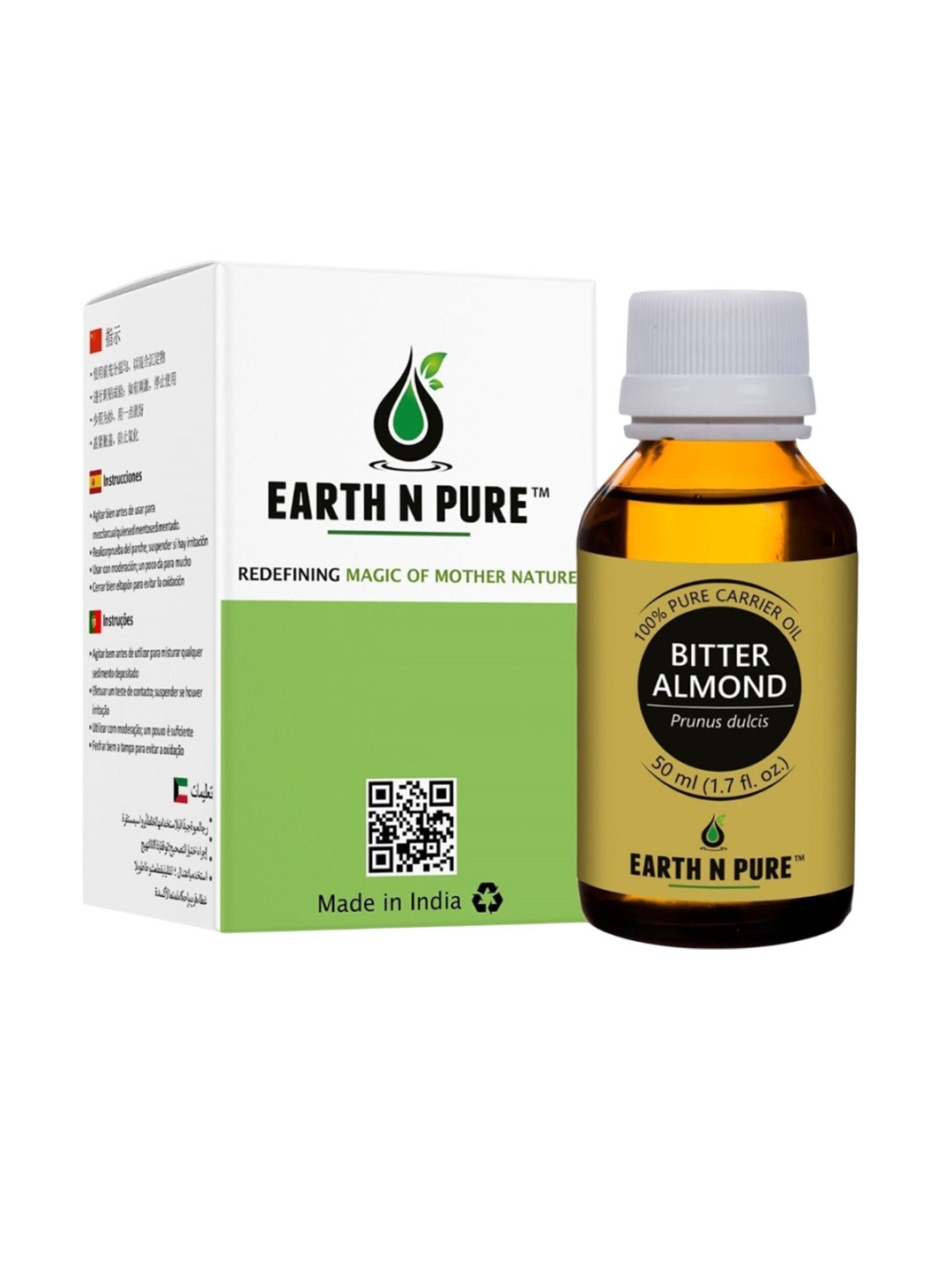 EARTH N PURE Pure & Natural Healthy Scalp Bitter Almond Carrier Oil - 50 ml