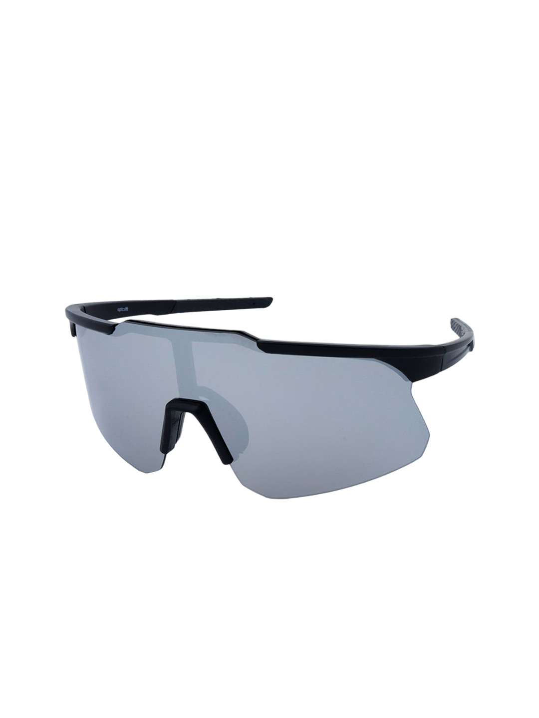 Opticsfit Unisex Shield Sunglasses with Polarised and UV Protected Lens 9328-Blackframe