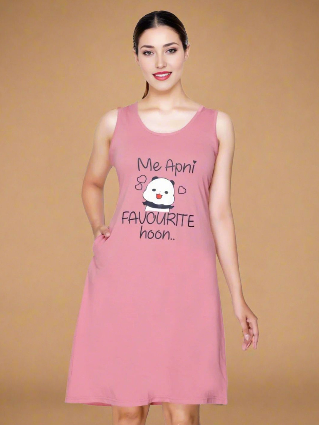 White Moon Printed Nightdress