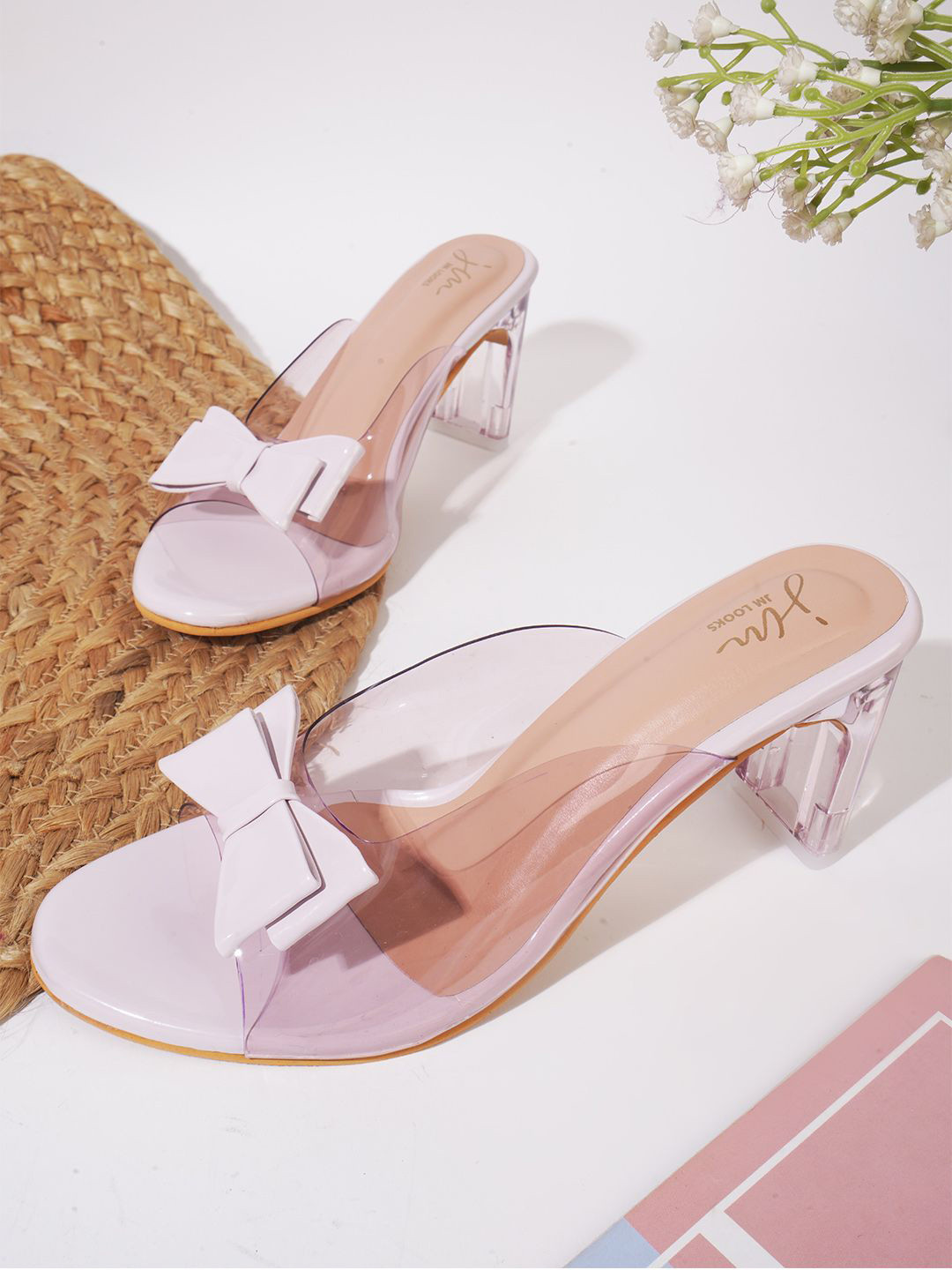 JM Women fashion Comfortable Sole Block Heel Open Toe Sandals With Bow