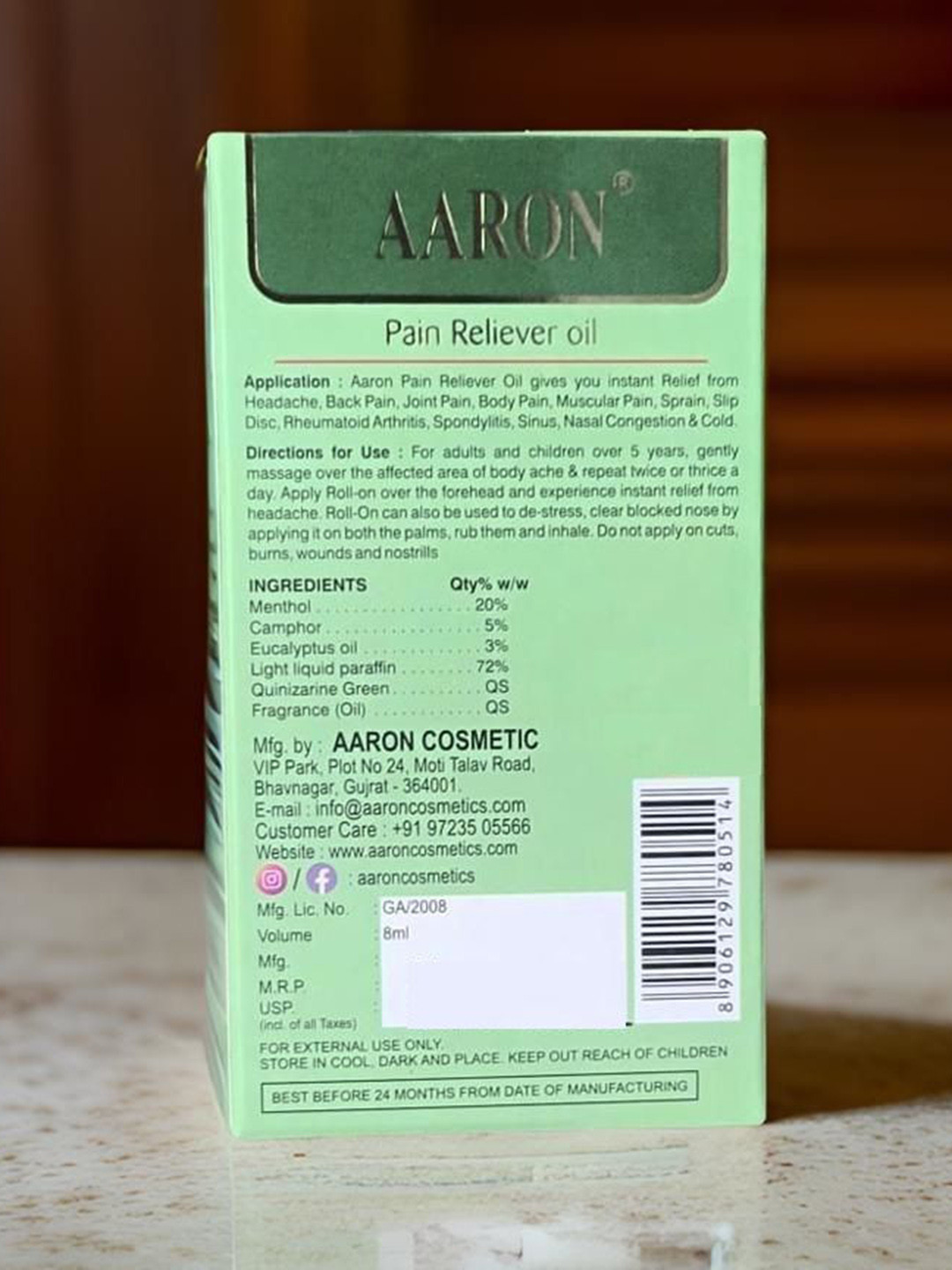 AARON Pack of 6 Pain Reliever Oil 8ml