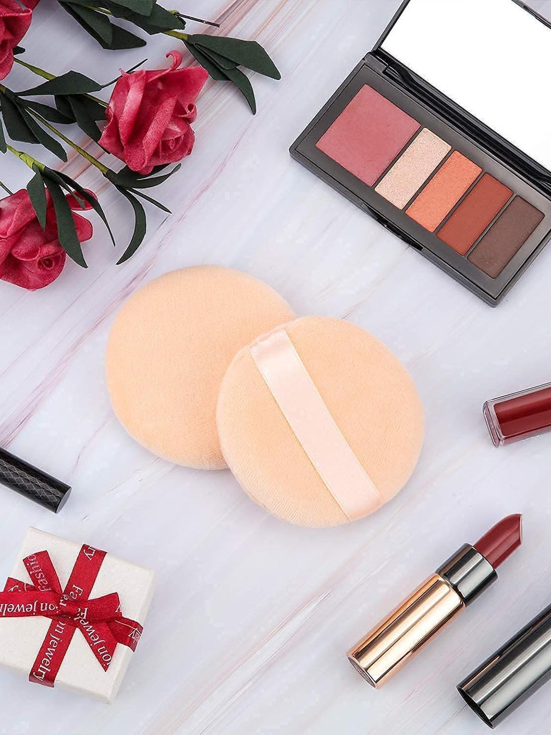 Beautiflame Set Of 3 Round Makeup Foundation Puff  Powder With Makeup Remover Puff