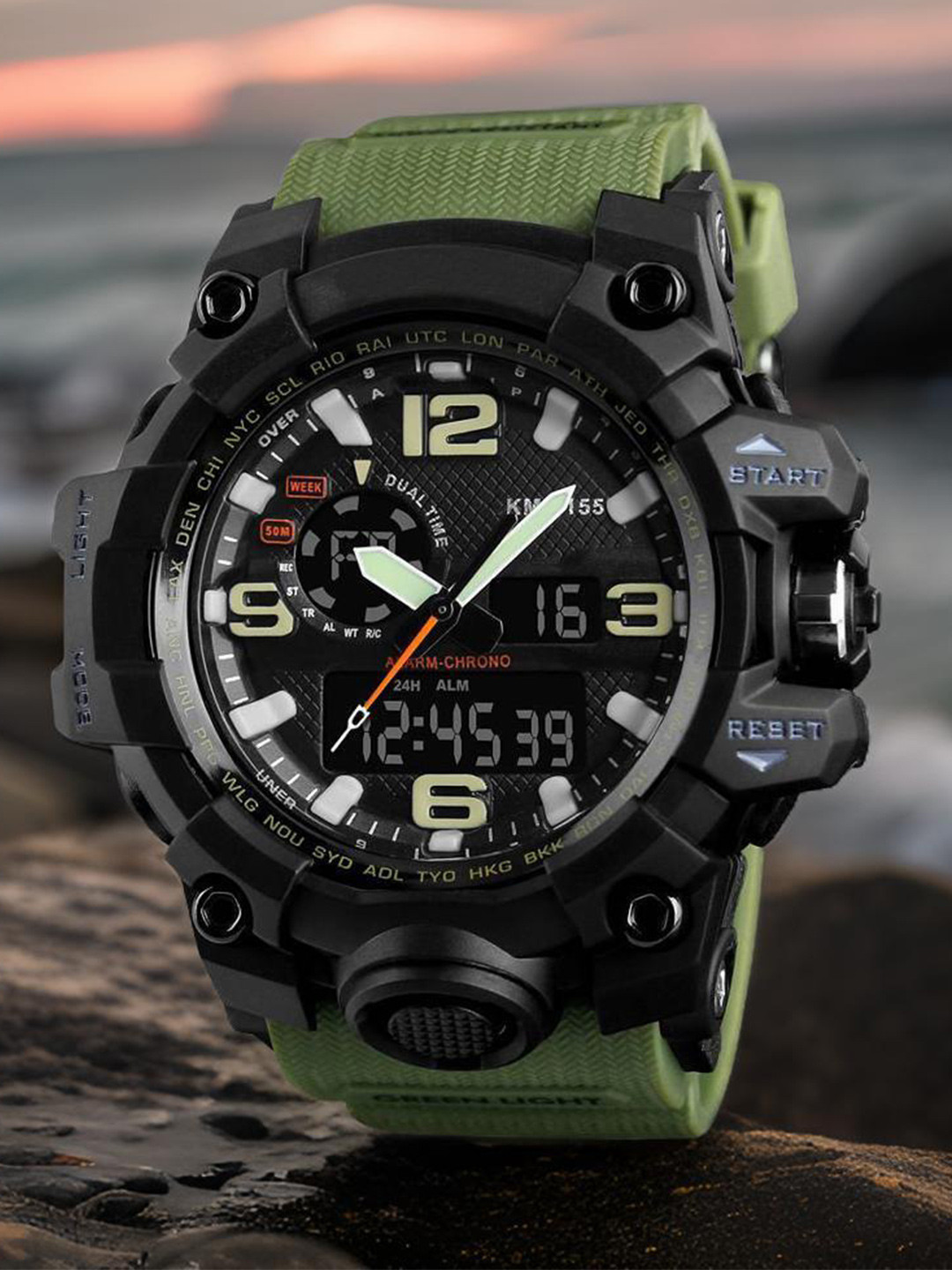 Otage Men Dial & Wrap Around Straps Analogue and Digital Watch Otg 1155 Green