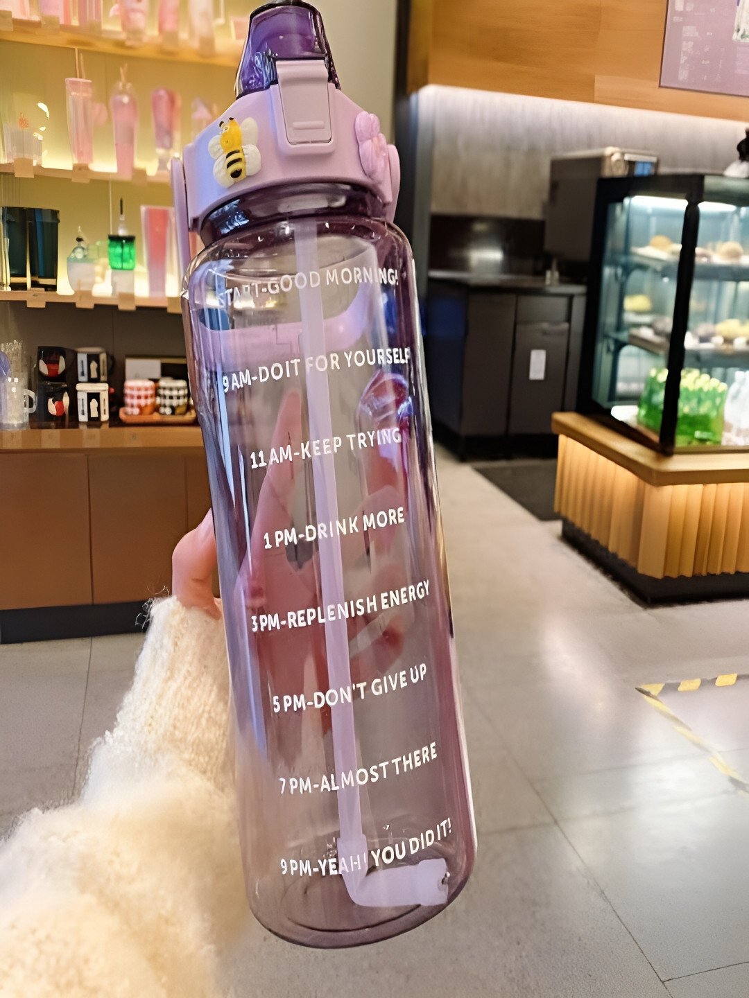 SeaRegal Transparent & Purple Typography Printed Water Bottle 2000 ml