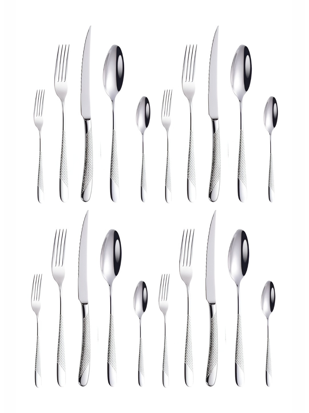 YELONA 20 Piece Sterling Silver Stainless Steel Cutlery Set