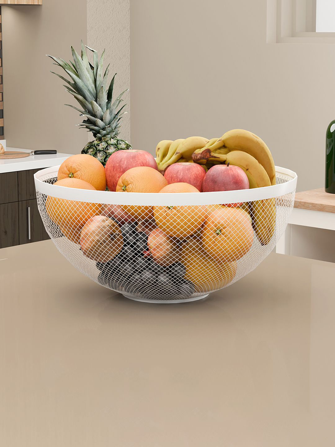 Kuber Industries Set of 3 White Fruit and Vegetable Basket