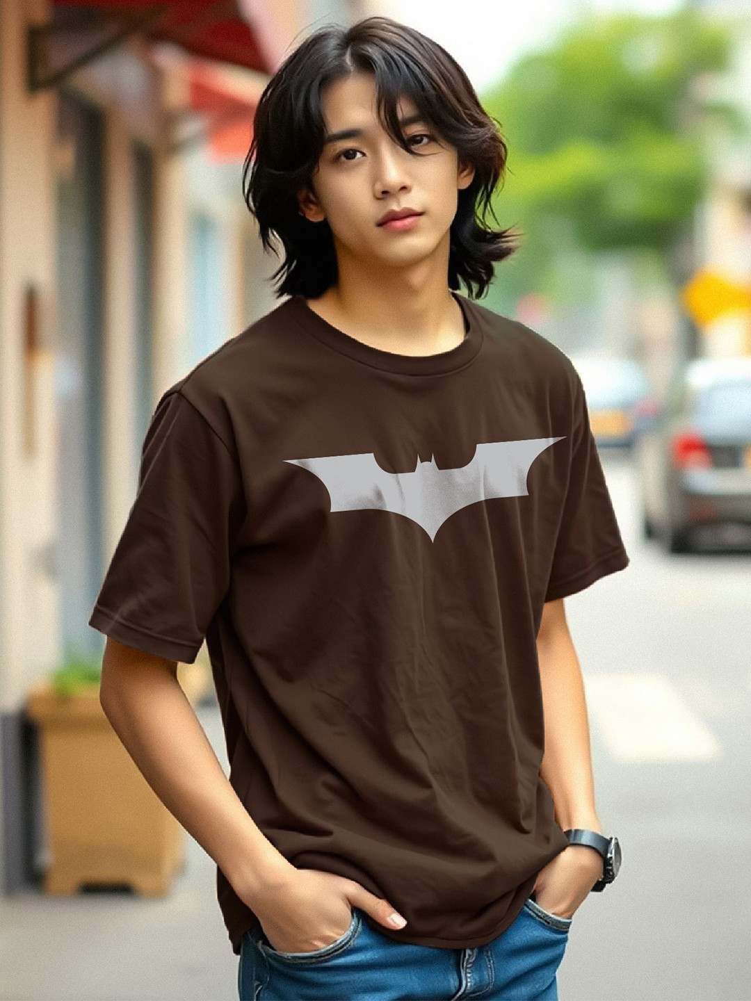 TOGS & TERRE Men Graphic Printed Round Neck Cotton Oversized T-shirt
